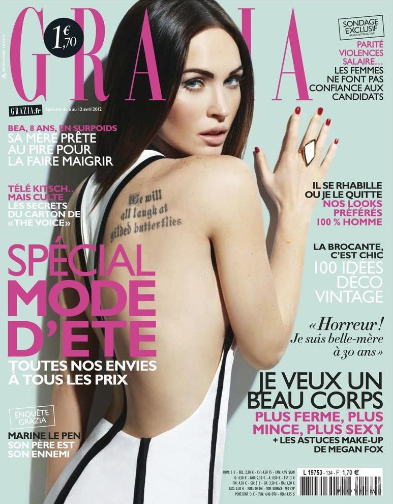 Megan Fox featured on the Grazia France cover from April 2012