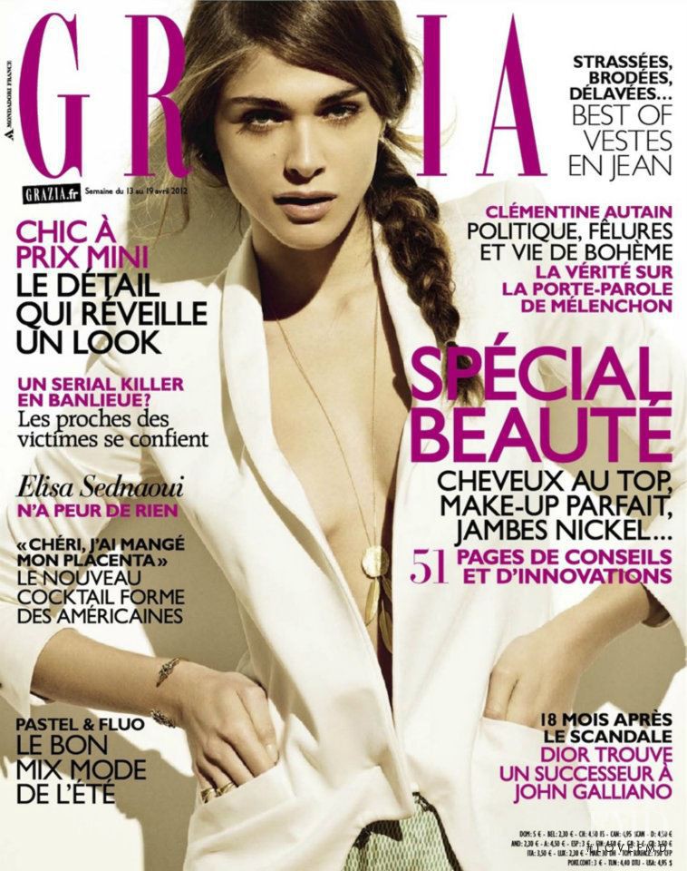 Elisa Sednaoui featured on the Grazia France cover from April 2012