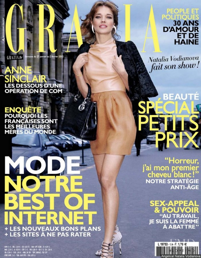 Natalia Vodianova featured on the Grazia France cover from January 2012