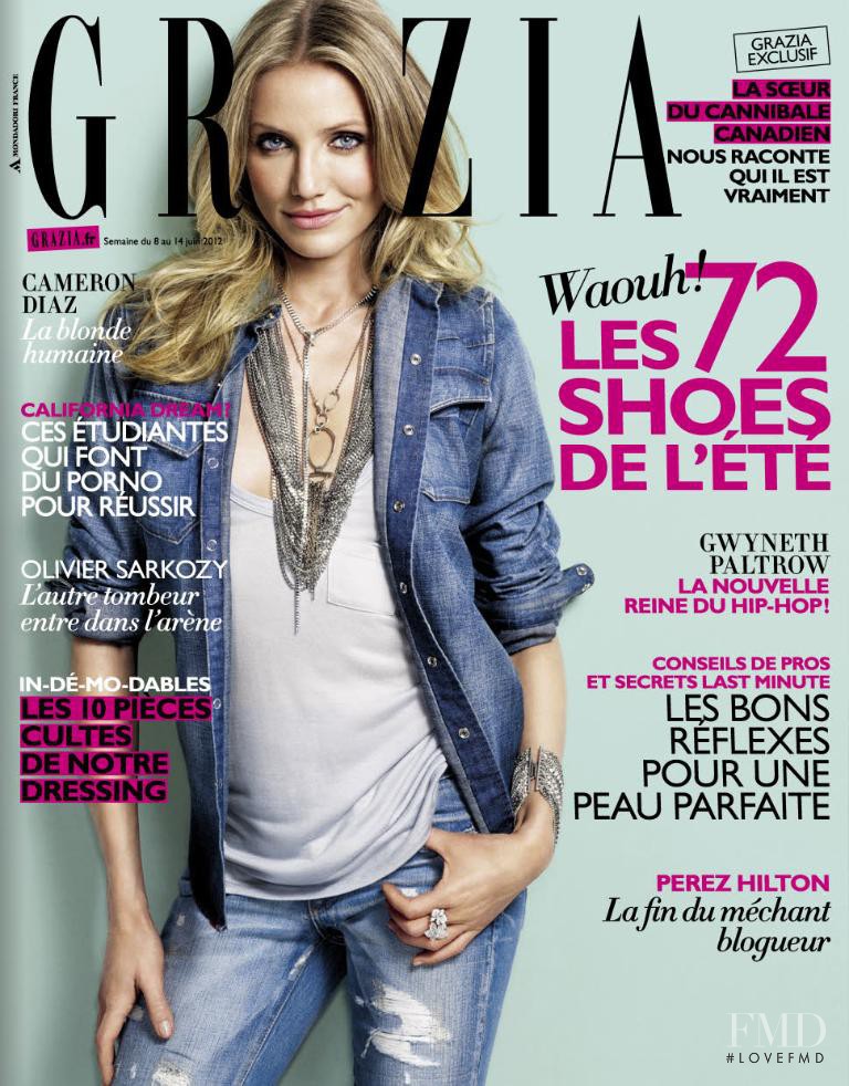 Cameron Diaz featured on the Grazia France cover from June 2012