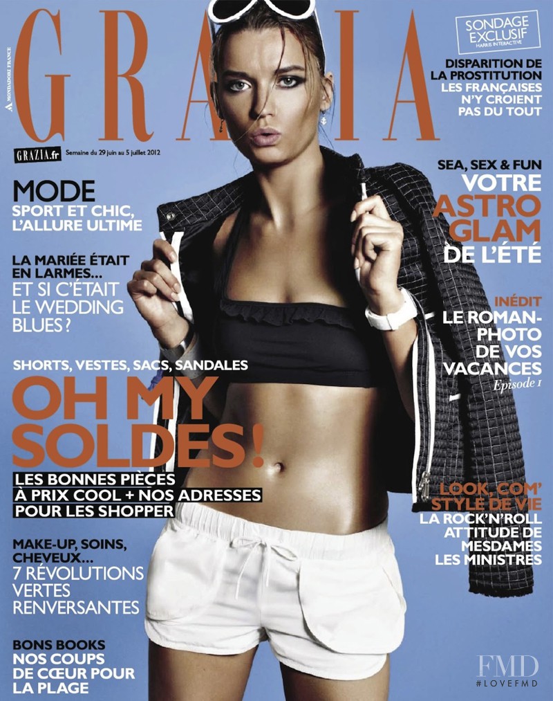 Laura Blokhina featured on the Grazia France cover from June 2012