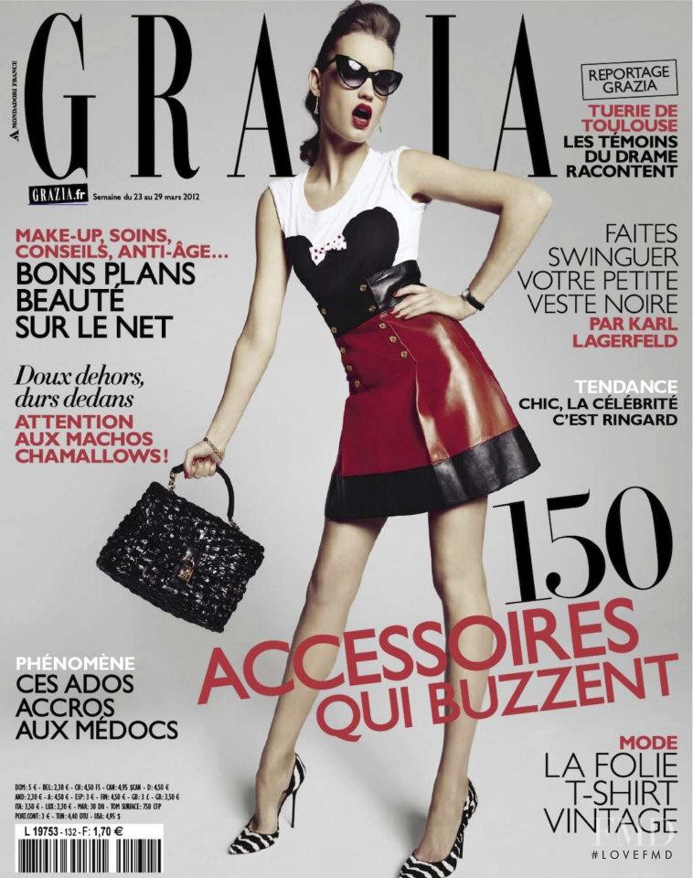 Laura Blokhina featured on the Grazia France cover from March 2012