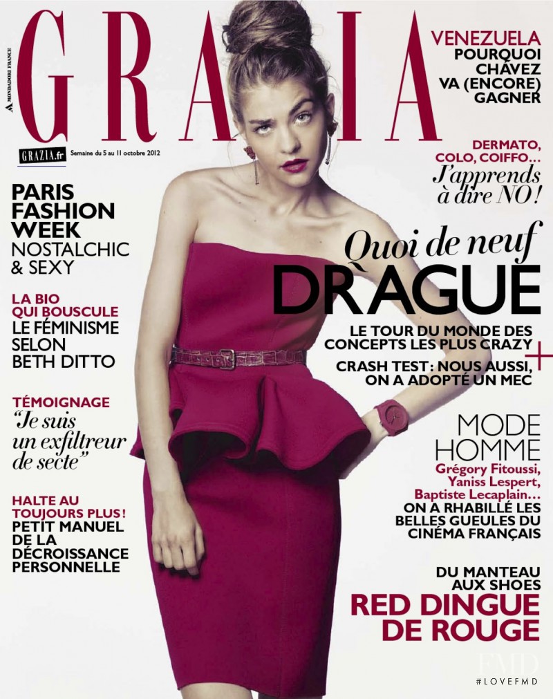Valeriane Le Moi featured on the Grazia France cover from October 2012