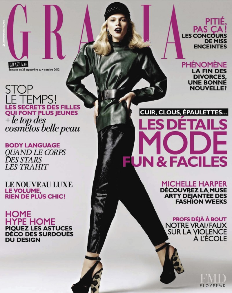 Claire Collins featured on the Grazia France cover from September 2012