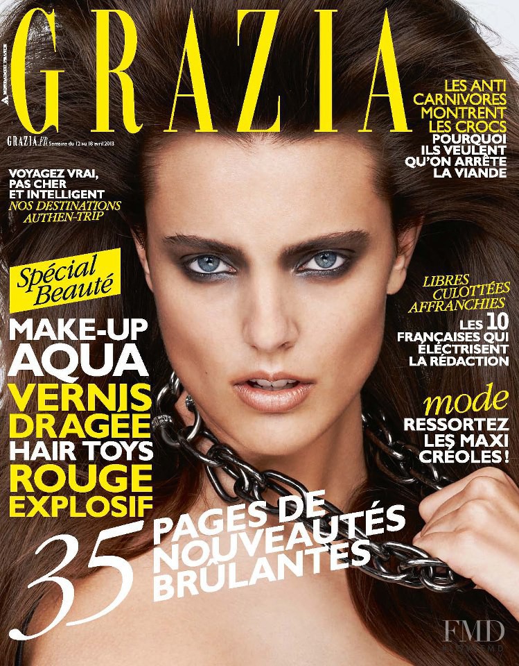 Olivia Pires featured on the Grazia France cover from April 2013