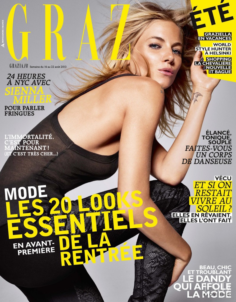 Sienna Miller featured on the Grazia France cover from August 2013