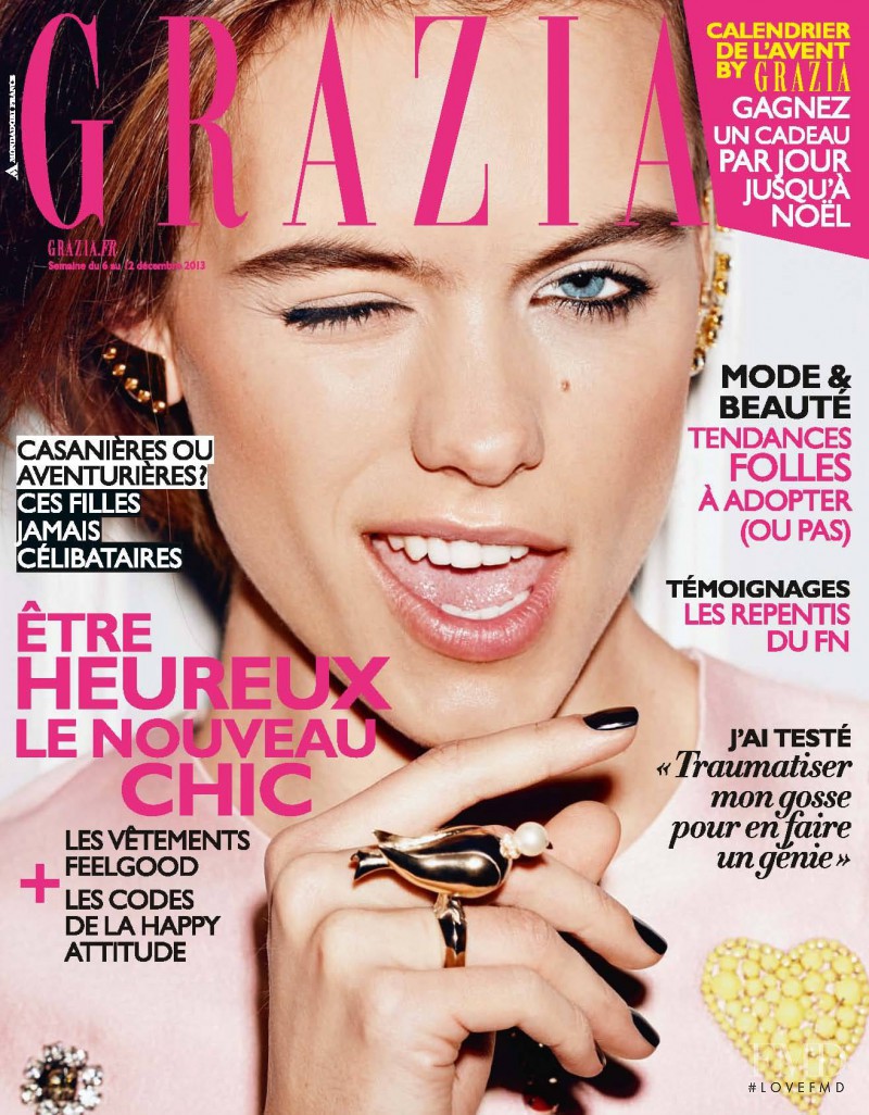 Corinna Ingenleuf featured on the Grazia France cover from December 2013
