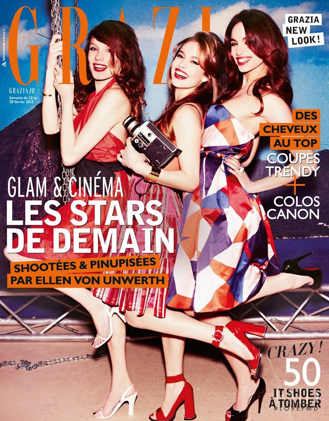  featured on the Grazia France cover from February 2013