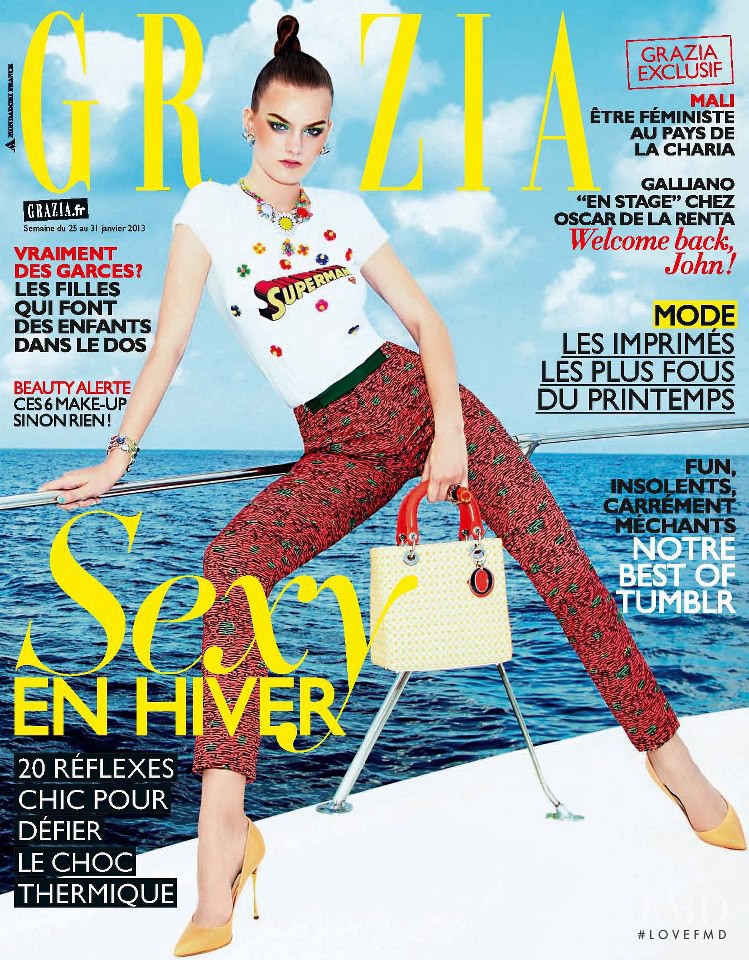 Ali Lagarde featured on the Grazia France cover from January 2013