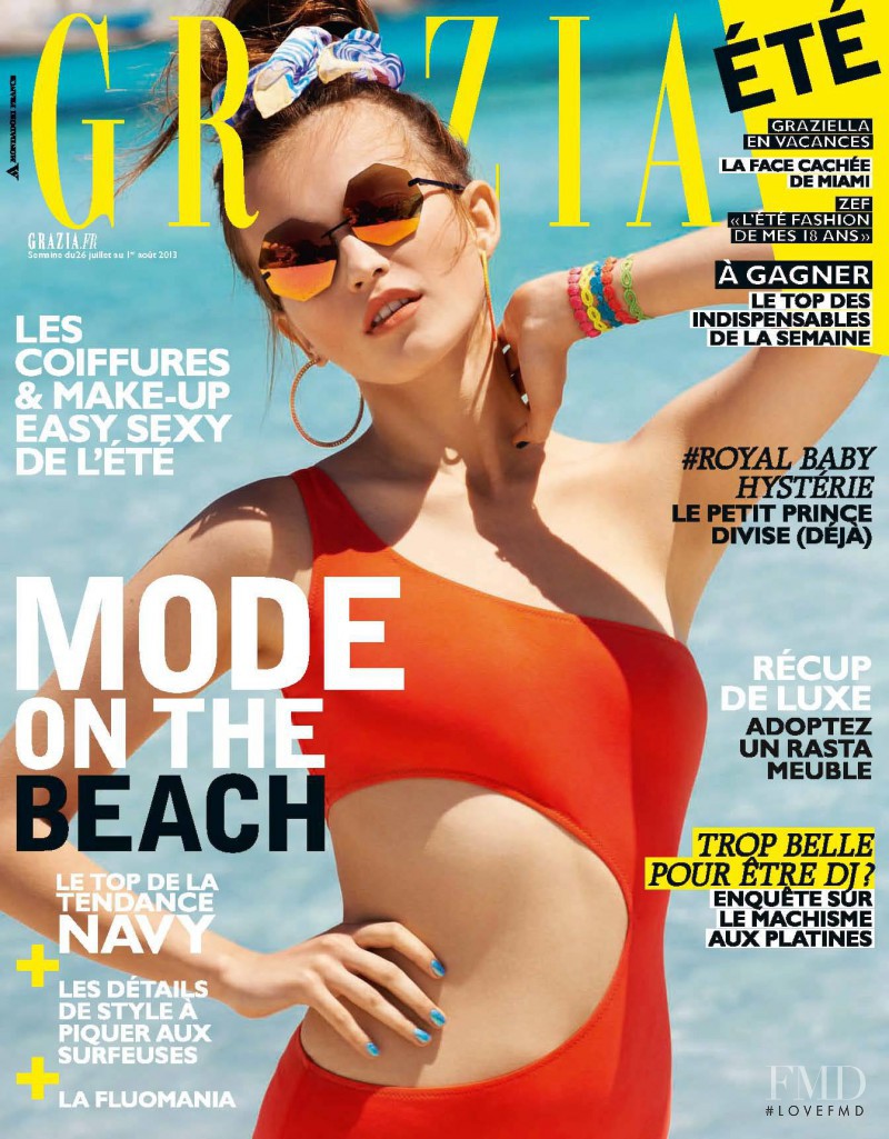Agata Danilova featured on the Grazia France cover from July 2013