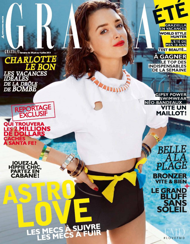 Charlotte Le Bon featured on the Grazia France cover from June 2013