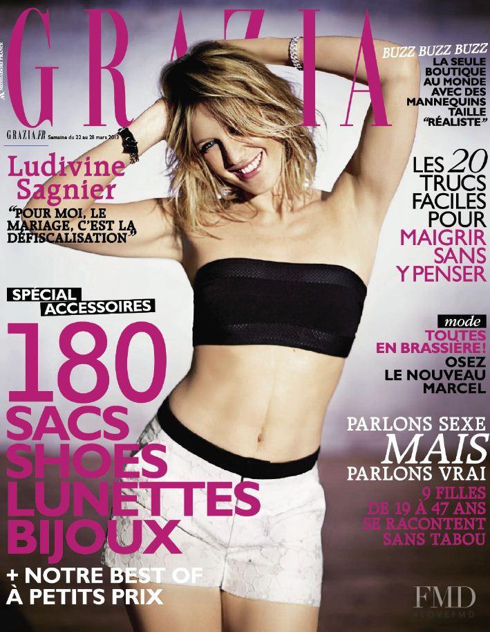 Ludivine Sagnier featured on the Grazia France cover from March 2013