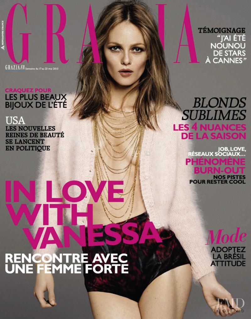 Vanessa Paradis featured on the Grazia France cover from May 2013