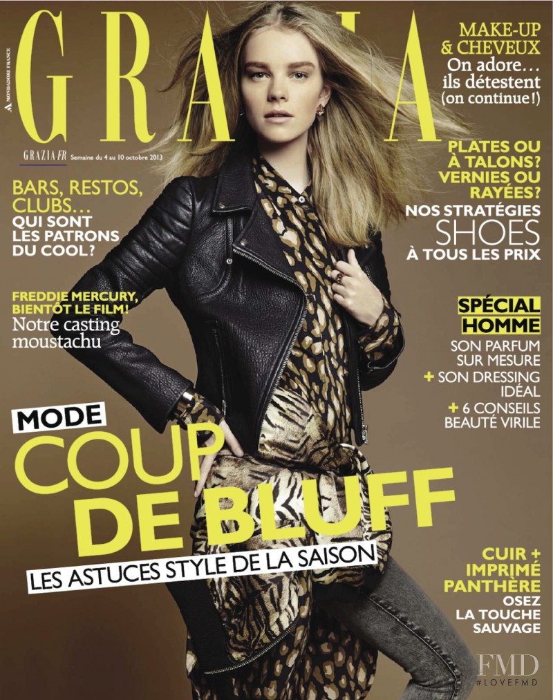 Gwen Loos featured on the Grazia France cover from October 2013