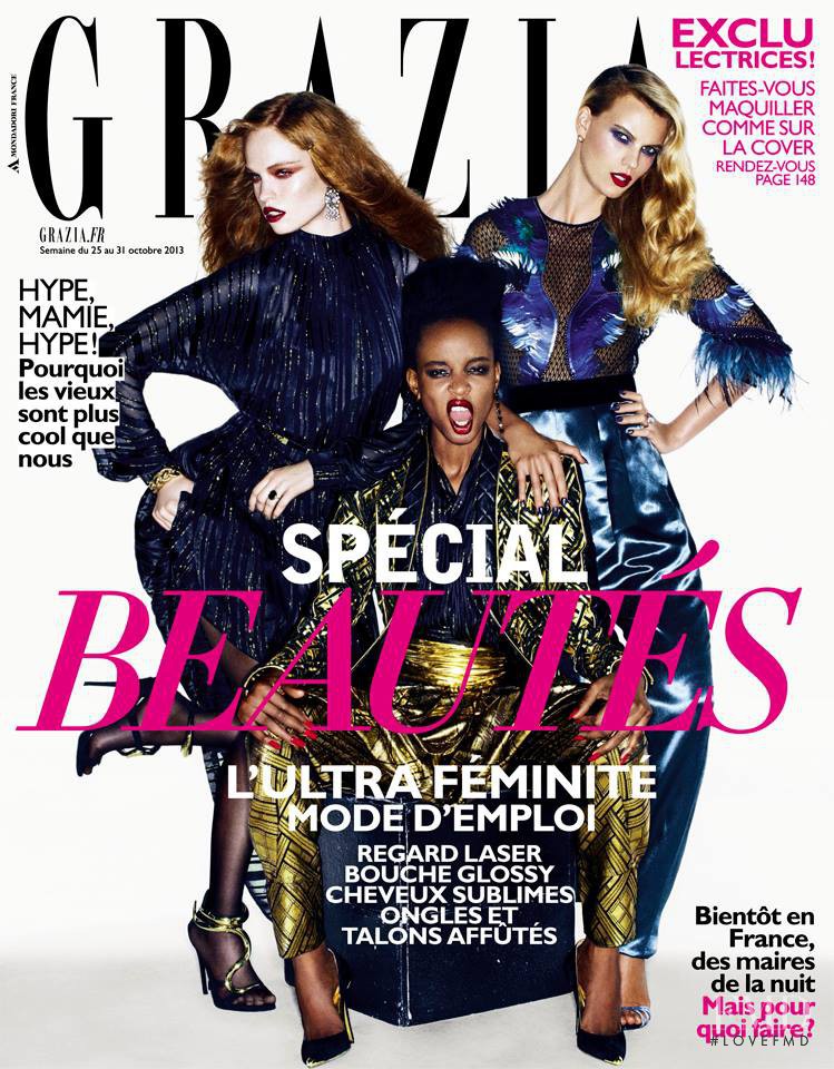 Luisa Bianchin featured on the Grazia France cover from October 2013