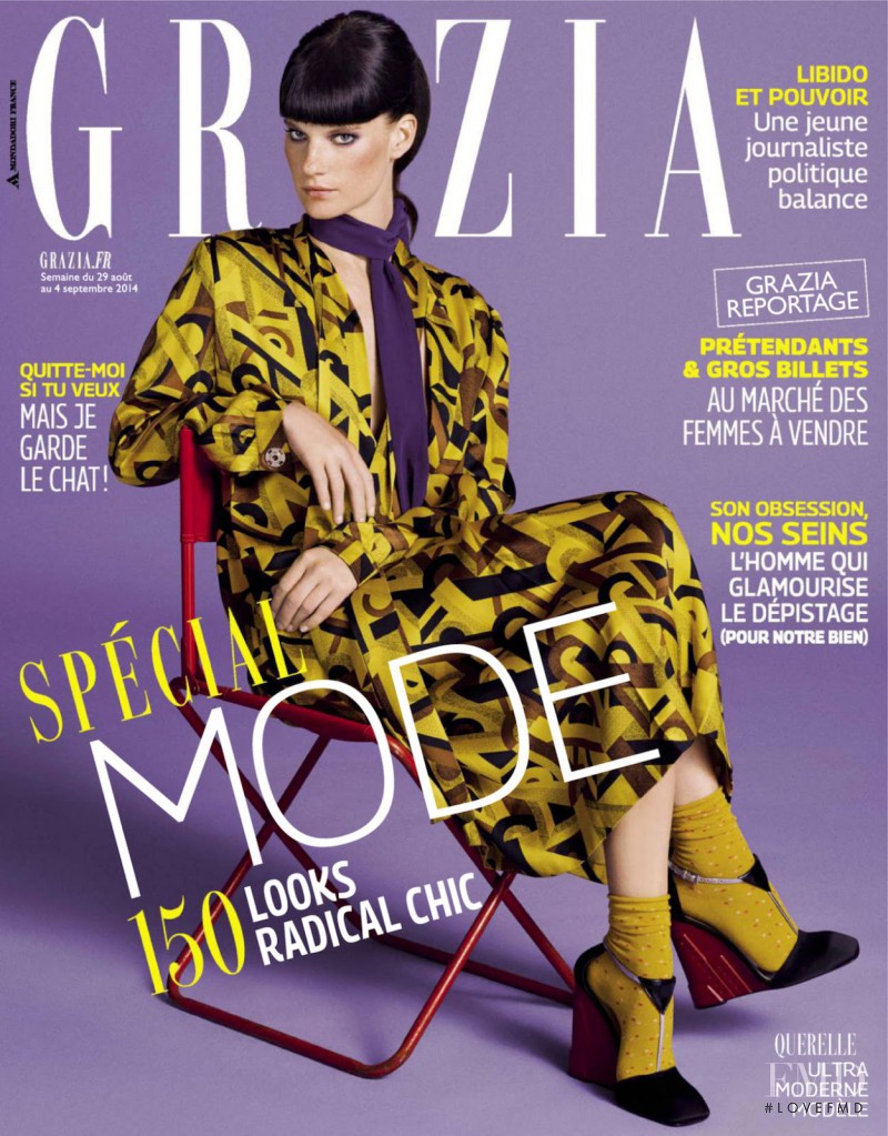 Querelle Jansen featured on the Grazia France cover from August 2014