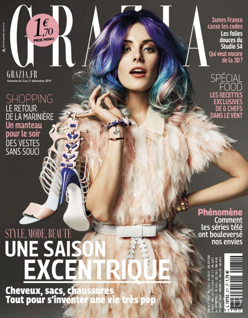 Chloe Norgaard featured on the Grazia France cover from December 2014