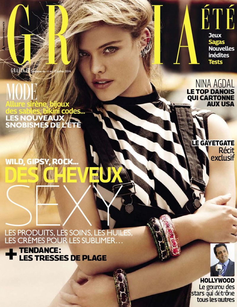 Nina Agdal featured on the Grazia France cover from July 2014