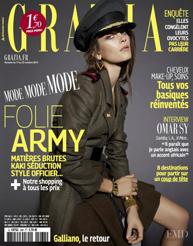 Marlena Szoka featured on the Grazia France cover from October 2014