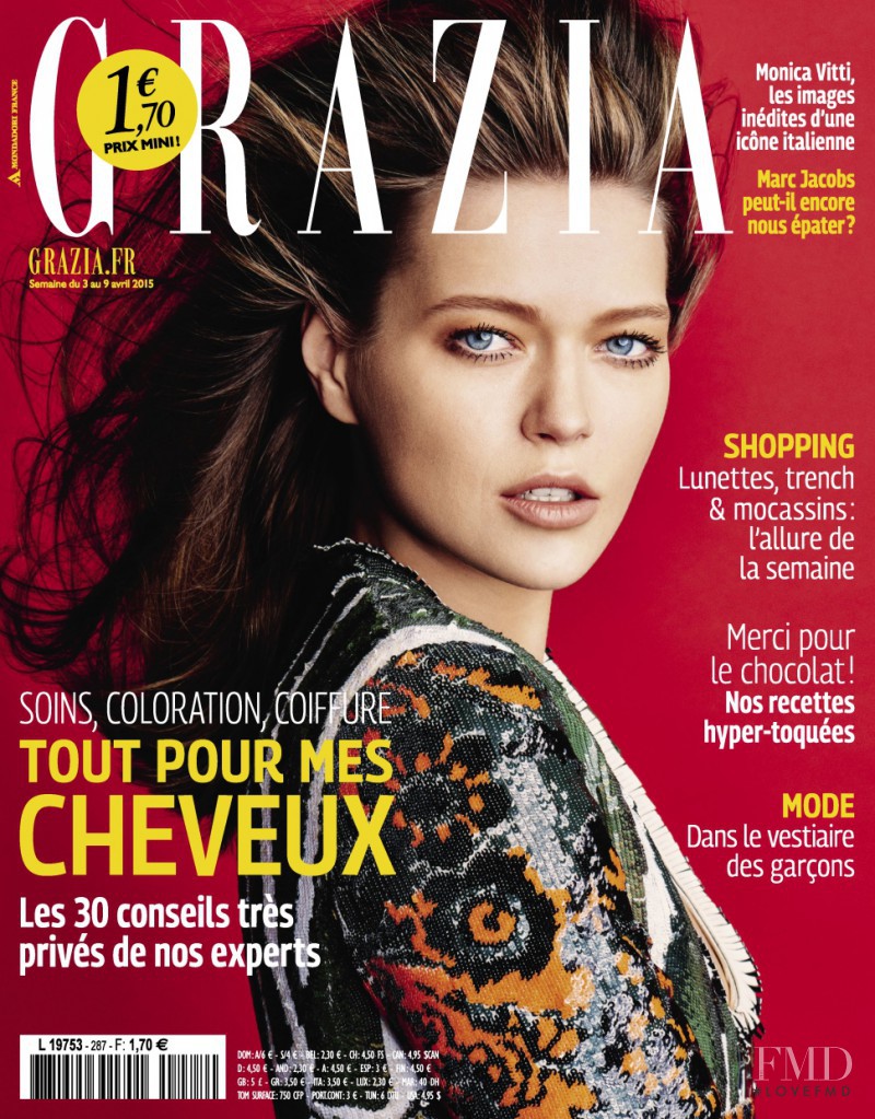 Liza Kei featured on the Grazia France cover from April 2015