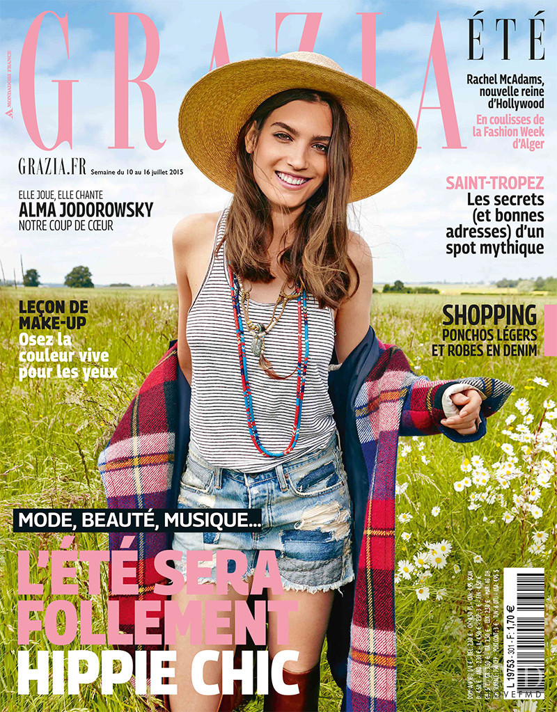 Alma Jodorowsky featured on the Grazia France cover from July 2015