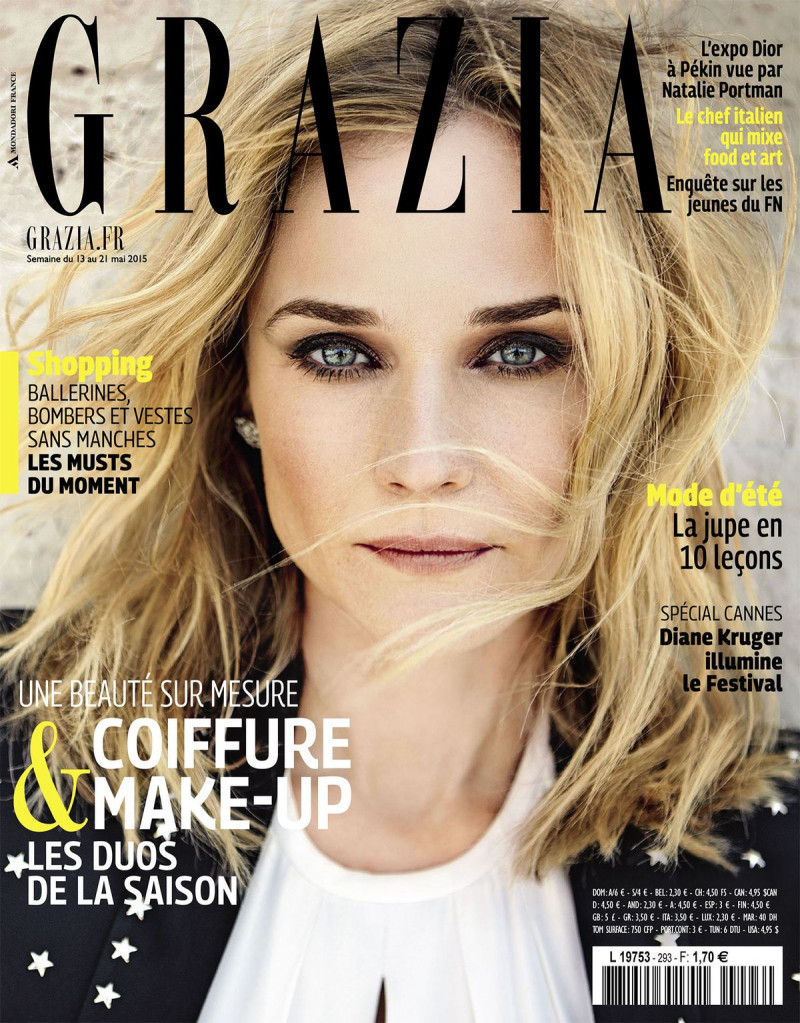Diane Heidkruger featured on the Grazia France cover from May 2015