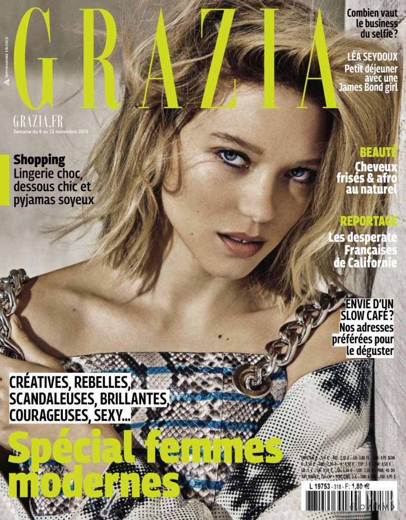 Lea Seydoux featured on the Grazia France cover from November 2015