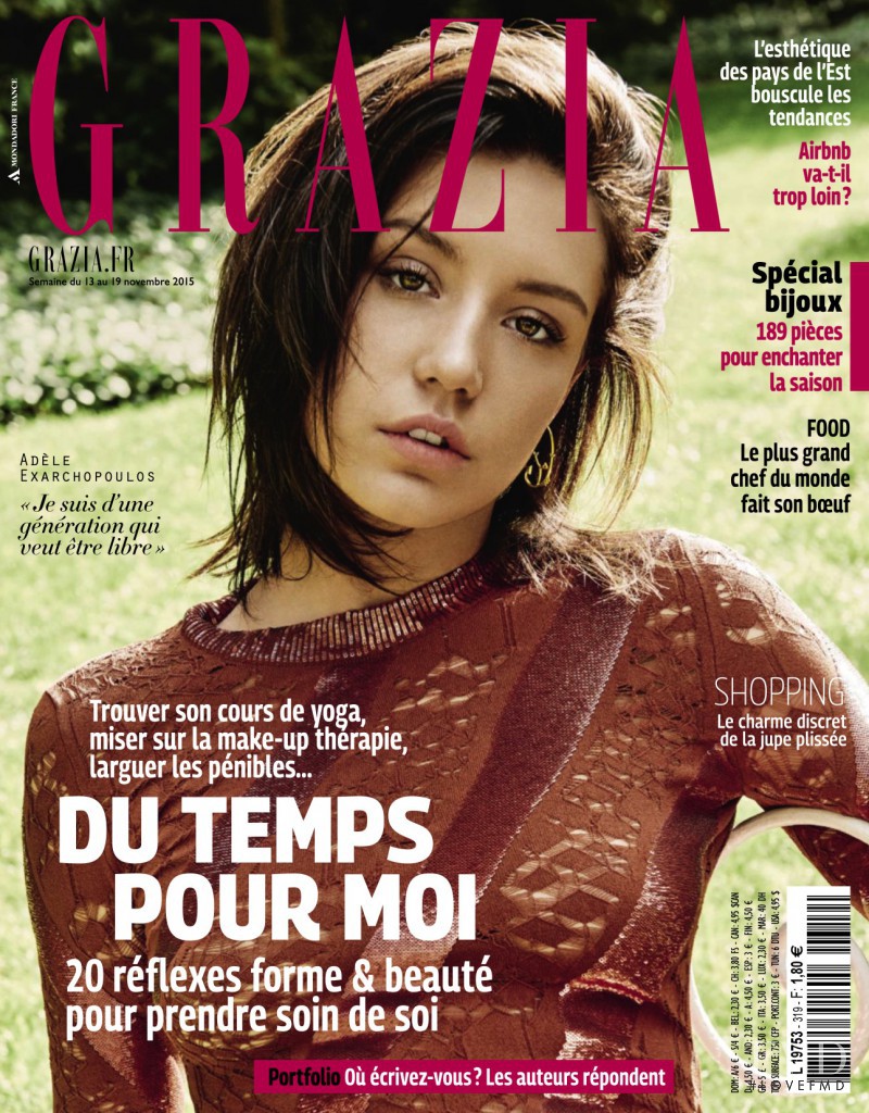 Adele Exarchopoulos featured on the Grazia France cover from November 2015