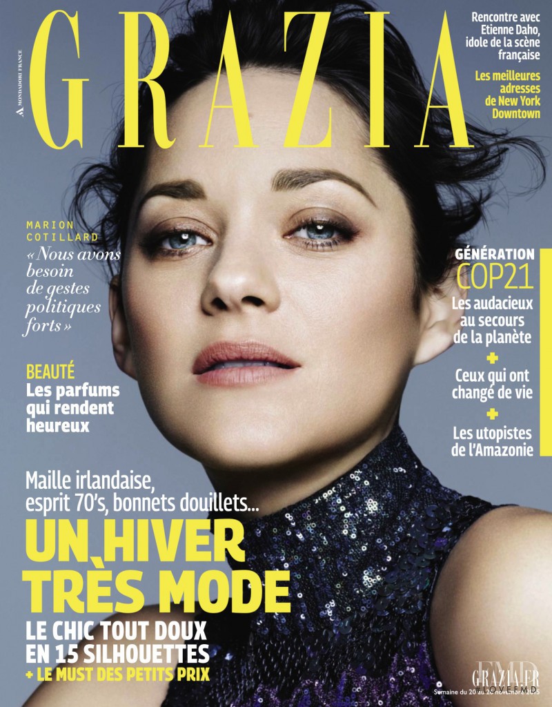 Marion Cotillard featured on the Grazia France cover from November 2015
