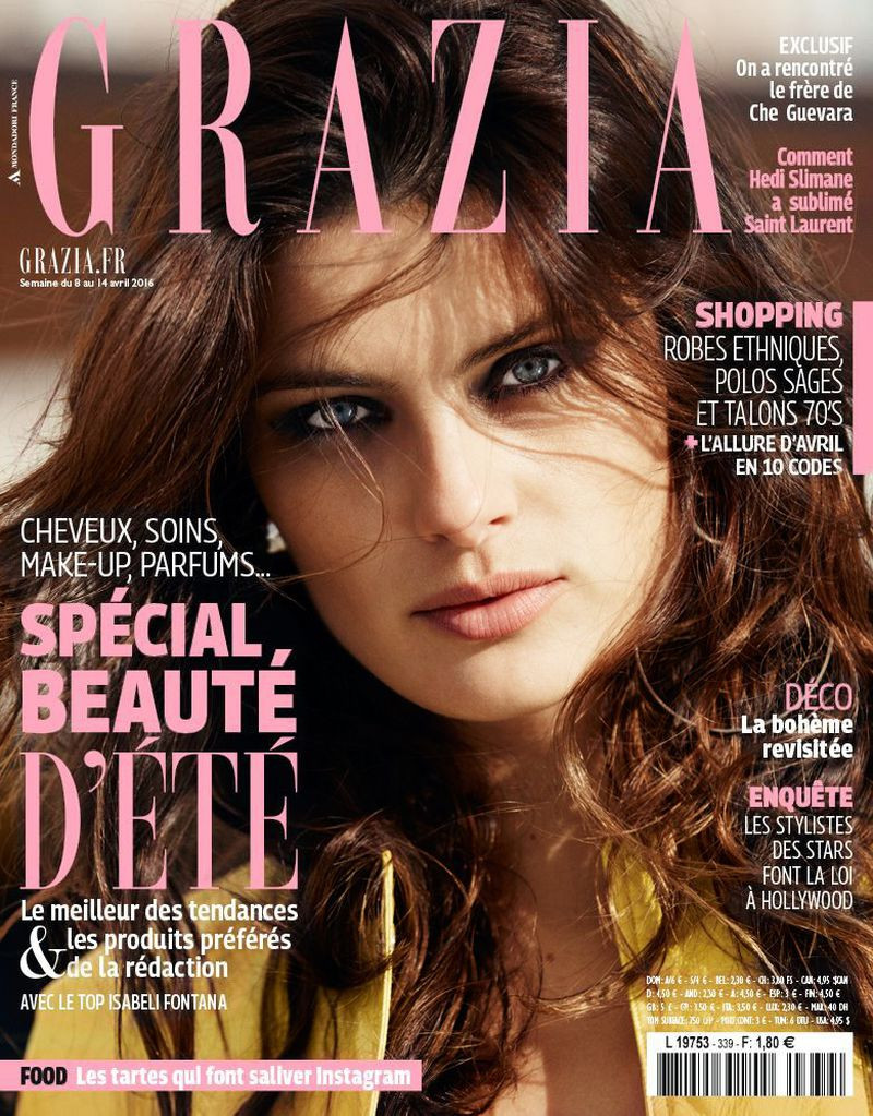 Isabeli Fontana featured on the Grazia France cover from April 2016