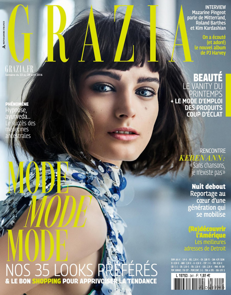 Ksenia Nazarenko featured on the Grazia France cover from April 2016