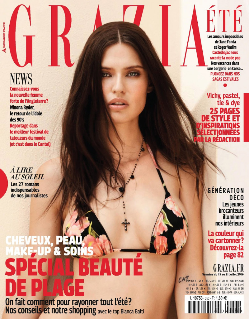 Bianca Balti featured on the Grazia France cover from July 2016