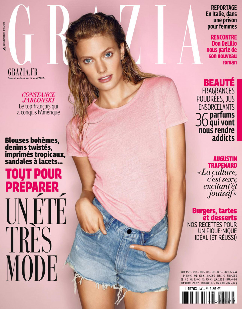 Constance Jablonski featured on the Grazia France cover from June 2016