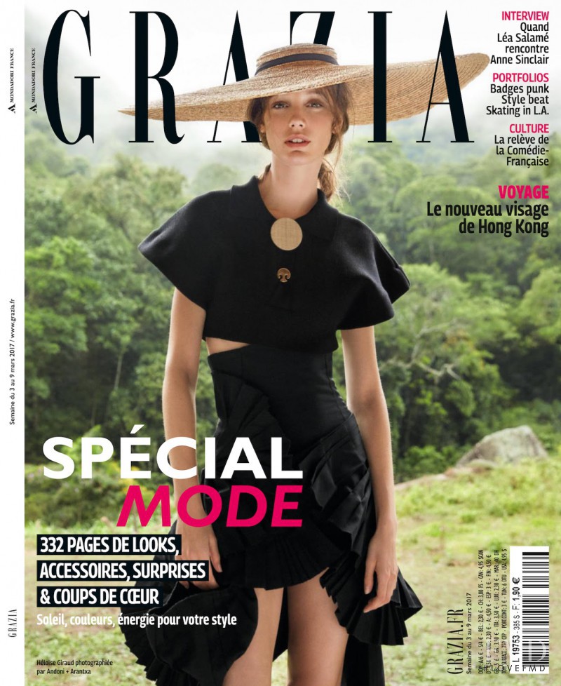 Heloise Giraud featured on the Grazia France cover from March 2017