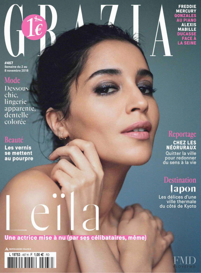 Leila Bekhti featured on the Grazia France cover from November 2017