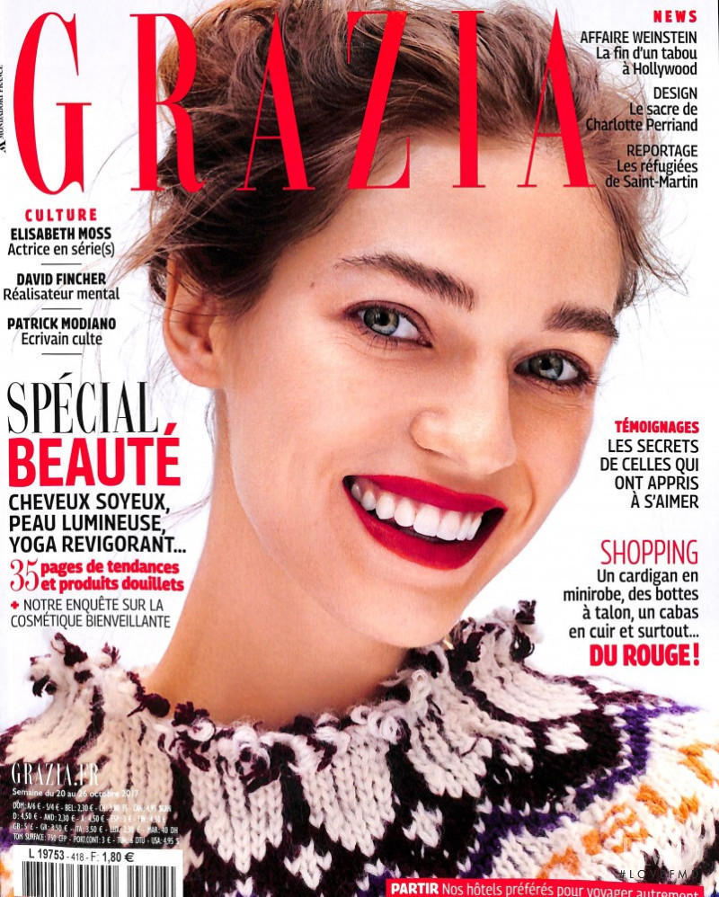 Samantha Gradoville featured on the Grazia France cover from October 2017