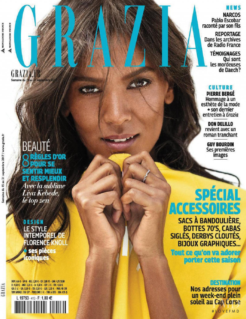 Liya Kebede featured on the Grazia France cover from September 2017