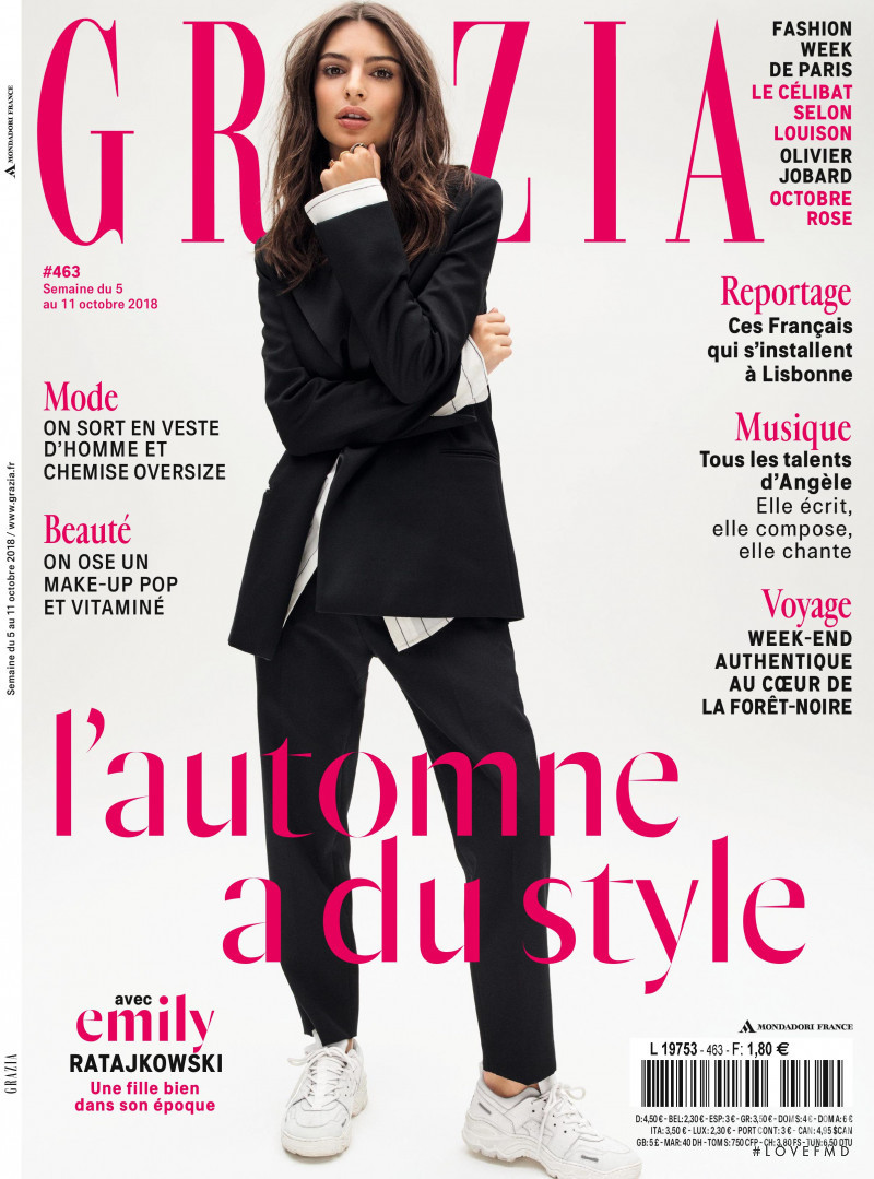 Emily Ratajkowski featured on the Grazia France cover from October 2018