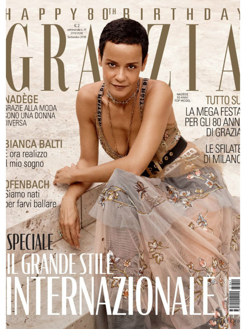 Nadege du Bospertus featured on the Grazia France cover from September 2018