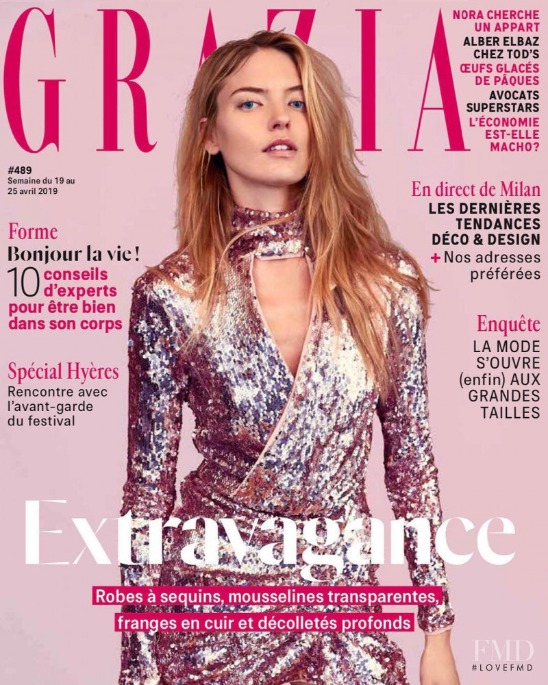 Martha Hunt featured on the Grazia France cover from April 2019