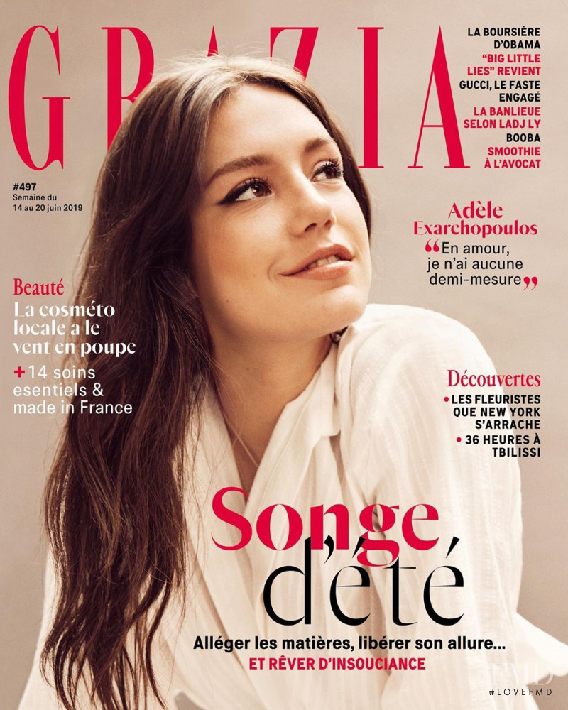 Adele Exarchopoulos featured on the Grazia France cover from June 2019