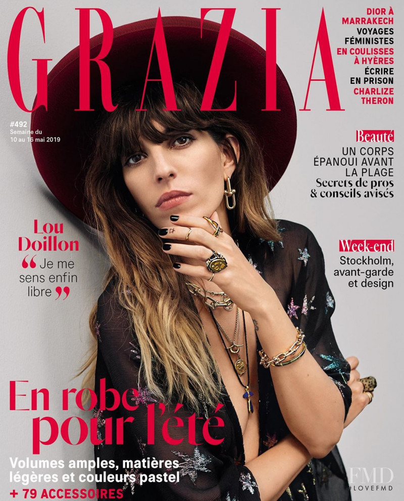 Lou Doillon featured on the Grazia France cover from May 2019
