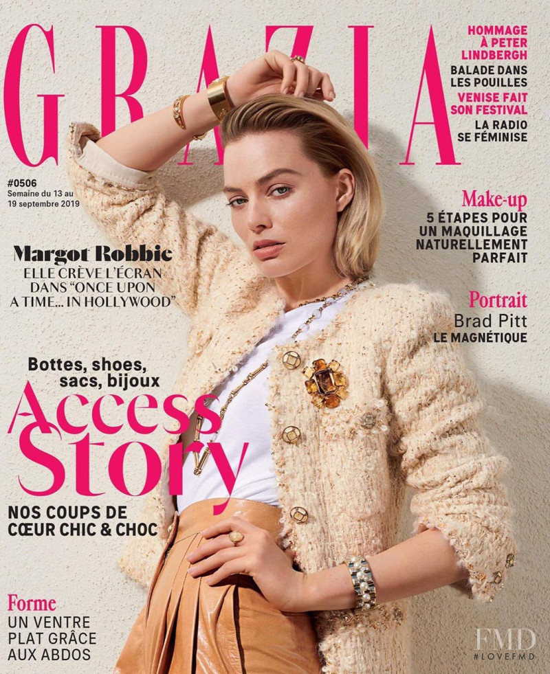 Margot Robbie featured on the Grazia France cover from September 2019