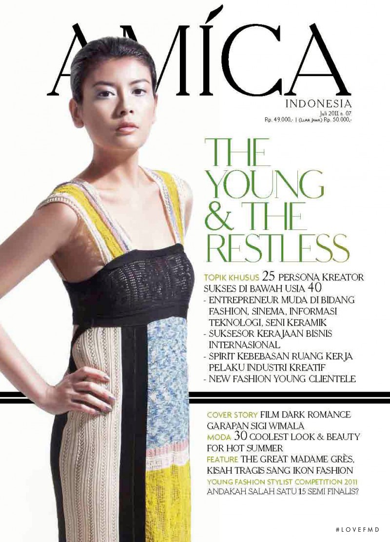 Sigi Wimala featured on the AMICA Indonesia cover from July 2011