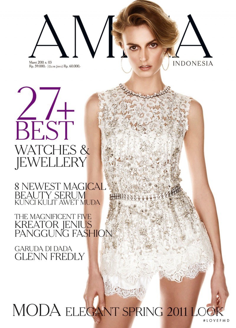 Jacquetta Wheeler featured on the AMICA Indonesia cover from March 2011