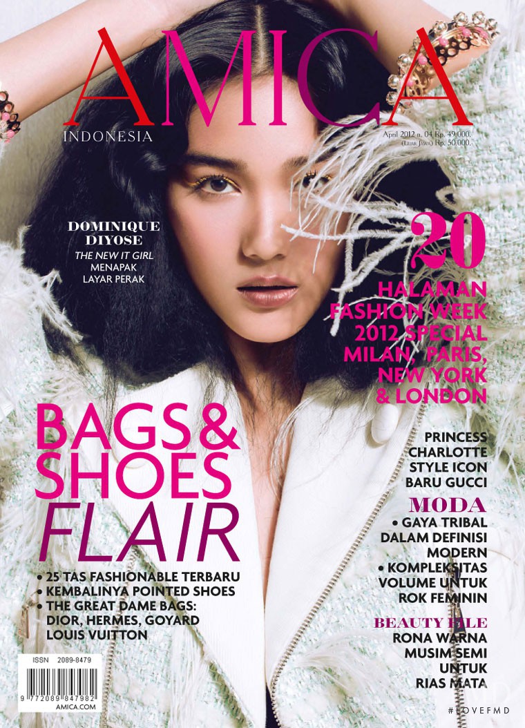 Dominique Diyose featured on the AMICA Indonesia cover from April 2012