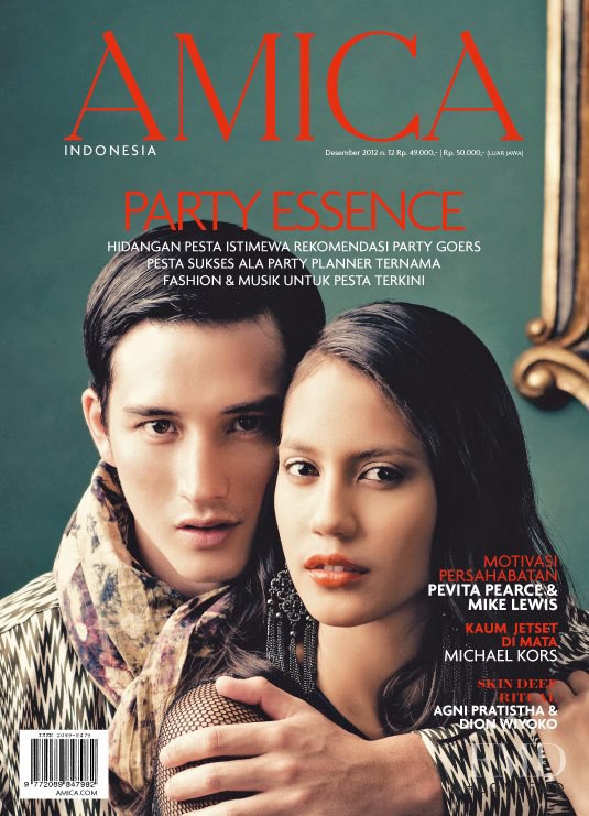 Pevita Pearce, Mike Lewis featured on the AMICA Indonesia cover from December 2012
