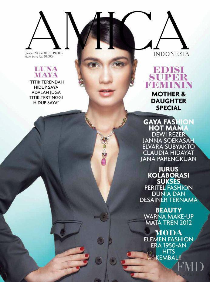 Luna Maya featured on the AMICA Indonesia cover from January 2012