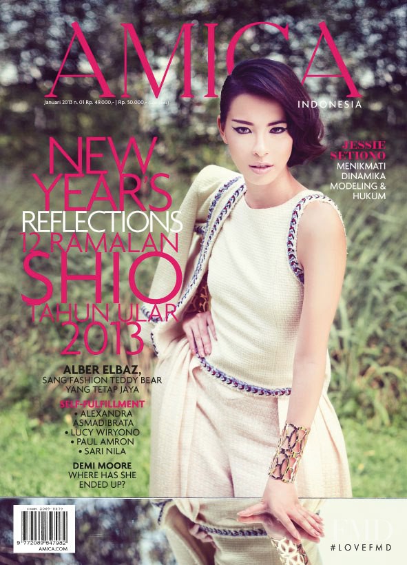 Jessie Setiono featured on the AMICA Indonesia cover from January 2013