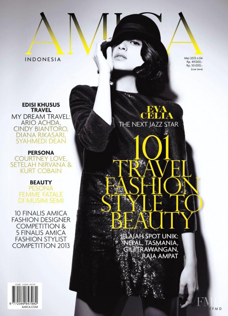 Eva Celia featured on the AMICA Indonesia cover from May 2013